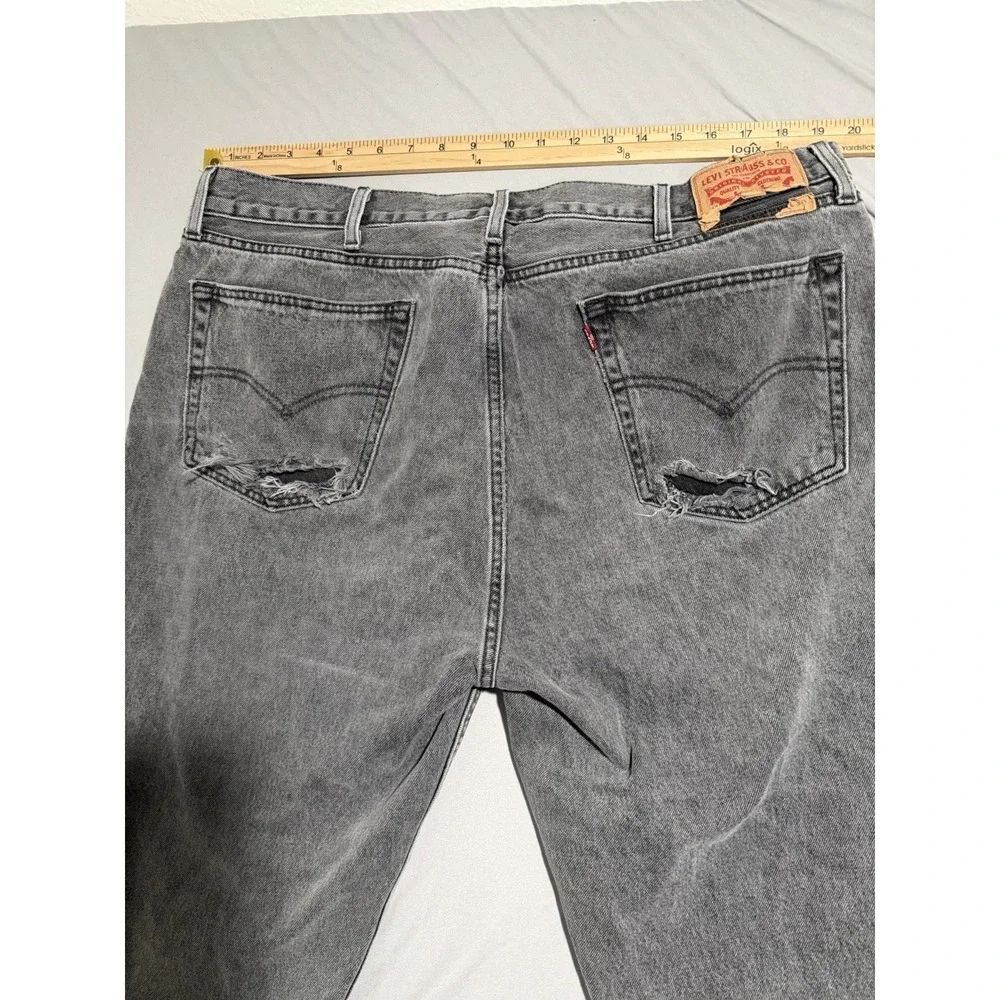 Levi Strauss &‎ Co 511 waterless grey distressed jeans men's 40x30